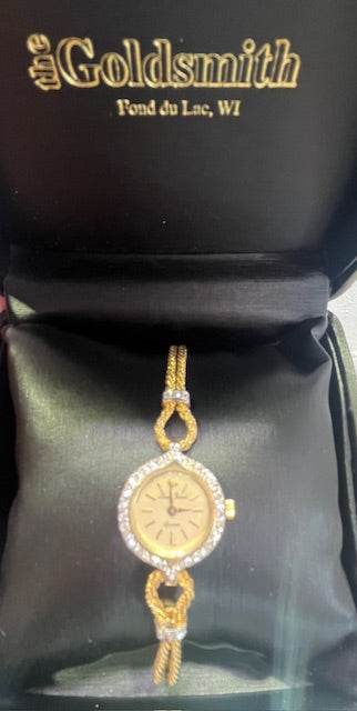 Lucien Piccard 14K Gold + Diamond Women's Watch