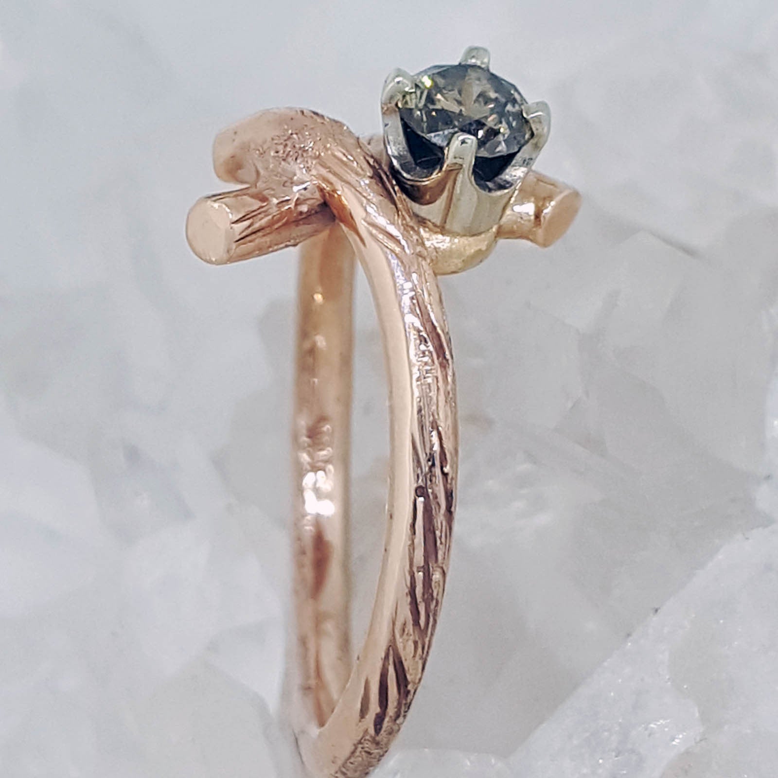 Chocolate diamond set in rose gold Clearance