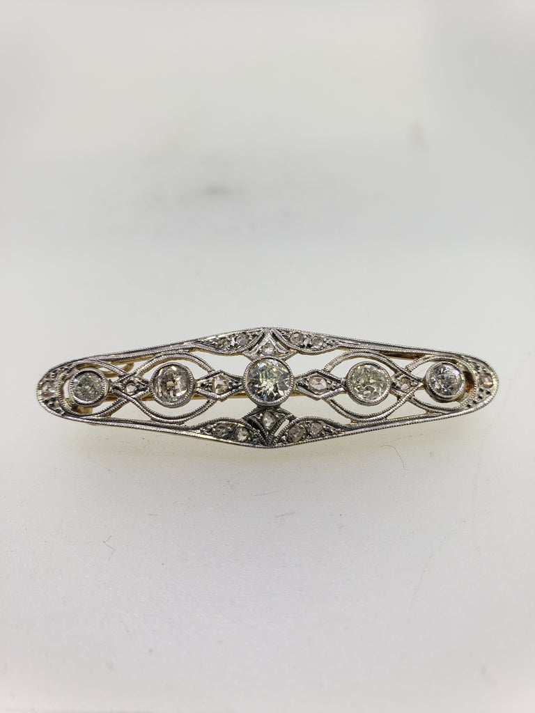 Vintage 14K Gold and Diamond Pin