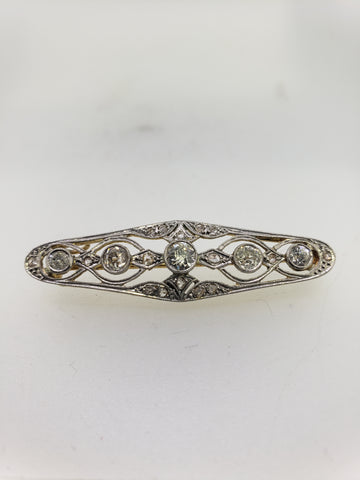 Vintage 14K Gold and Diamond Pin