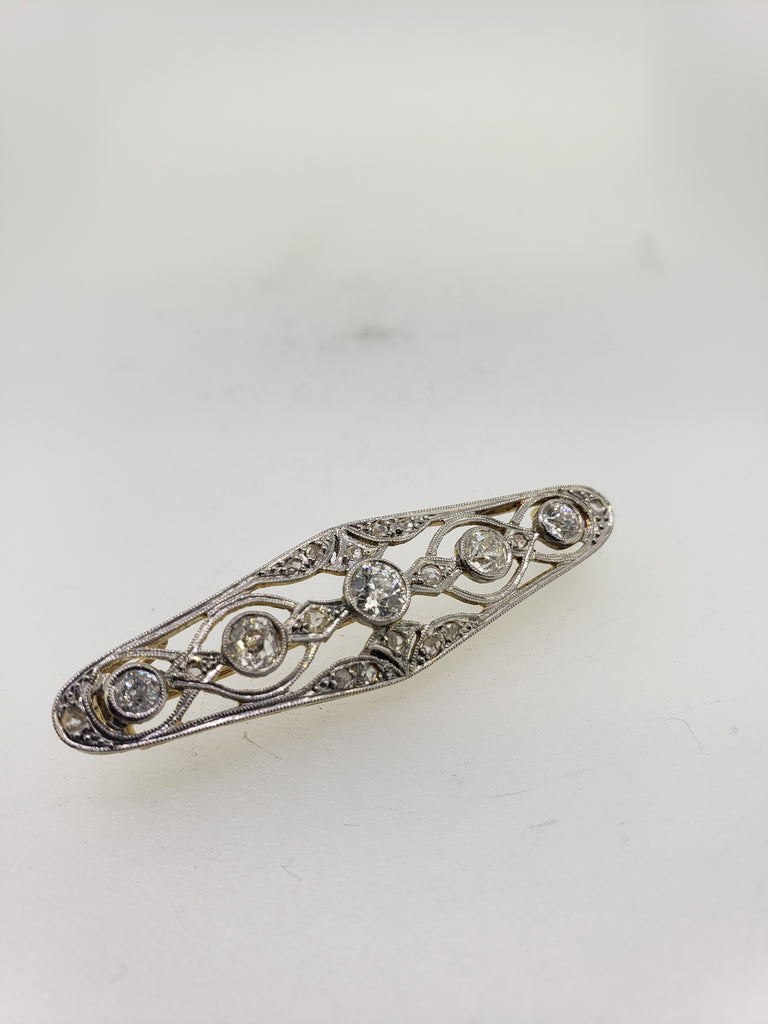 Vintage 14K Gold and Diamond Pin