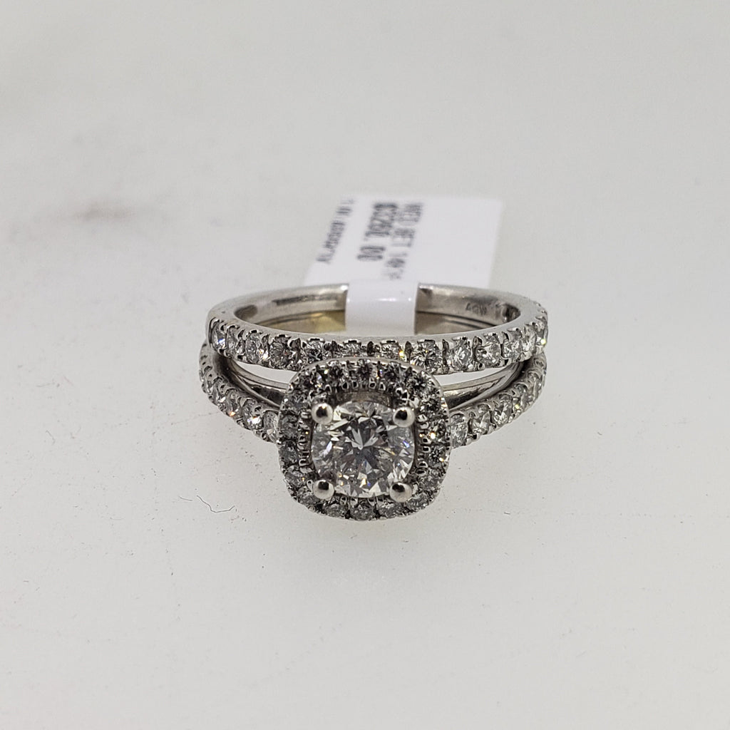 Vintage 14K White Gold Wedding Set