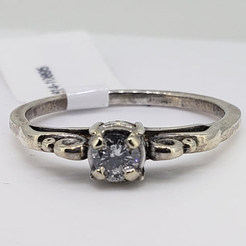 Vintage Sterling Silver Diamond Ring