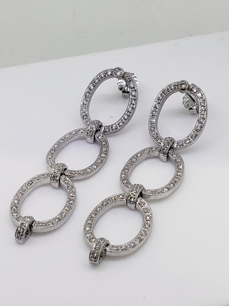 14K White Gold Diamond Earrings