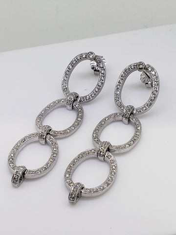 14K White Gold Diamond Earrings