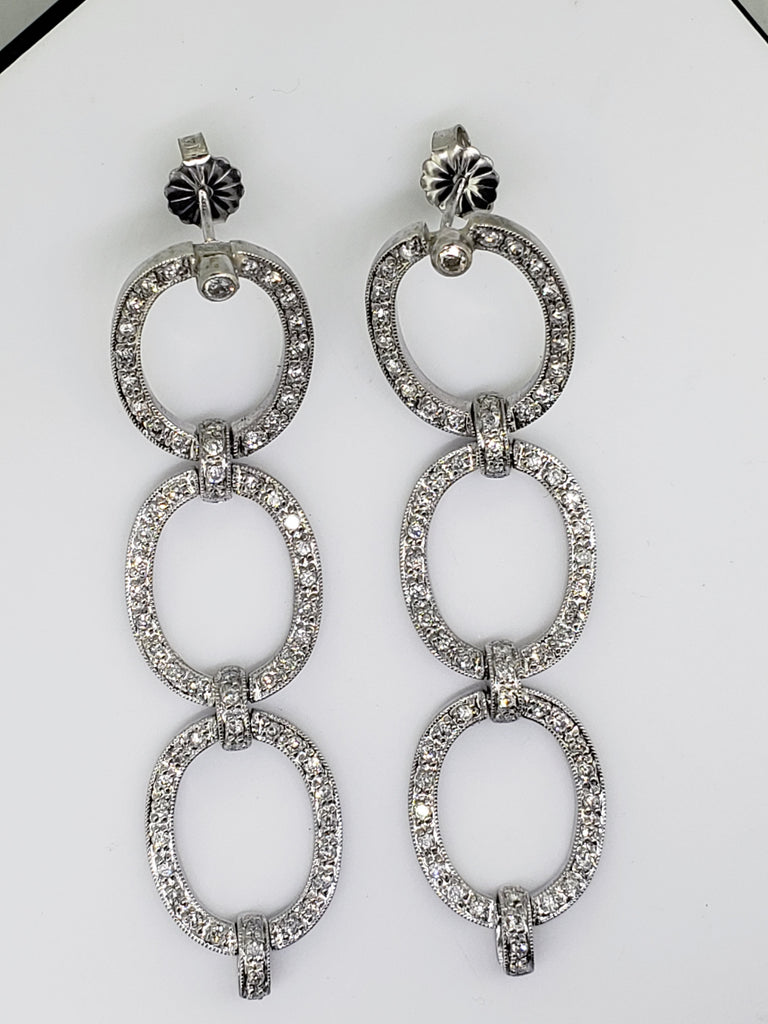 14K White Gold Diamond Earrings