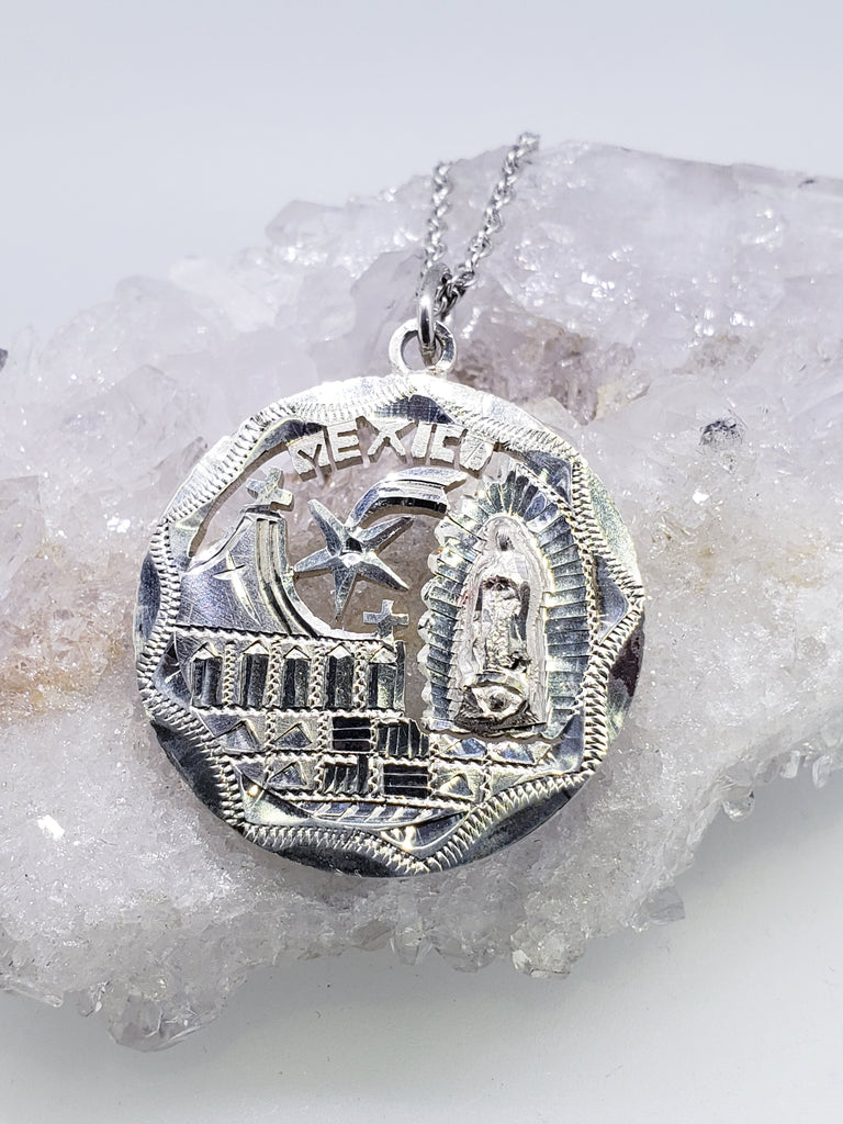 Vintage Carved Coin Necklace