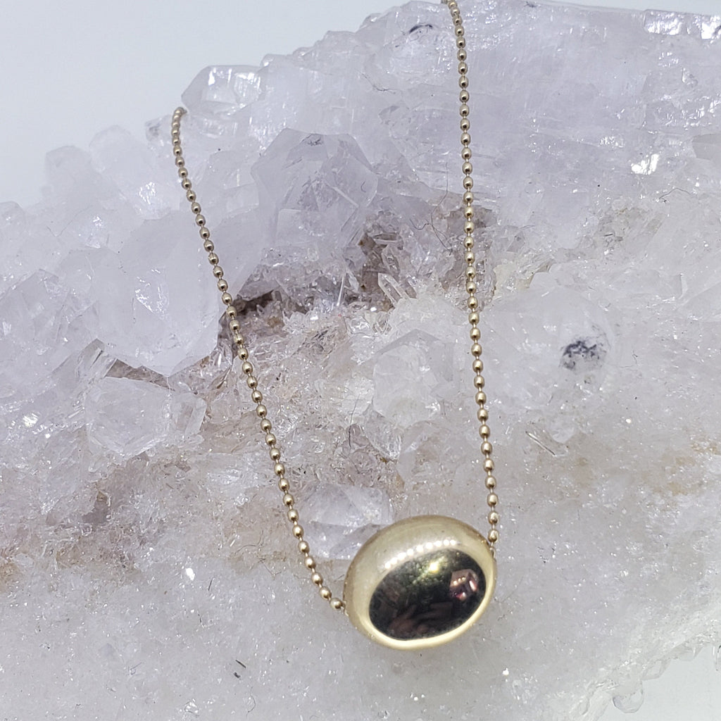 14K Gold Bean Necklace