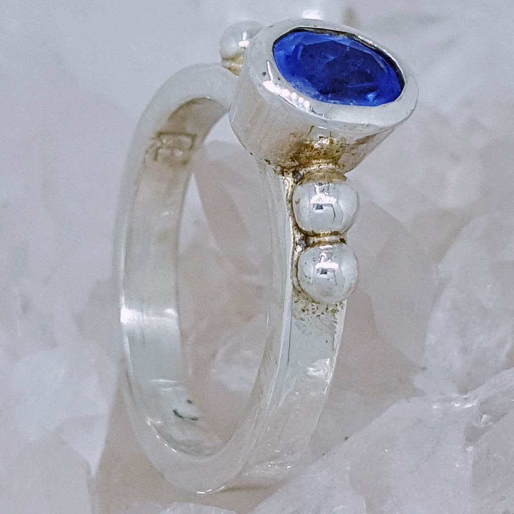Hand Crafted Sterling Silver Ring set with Tanzanite