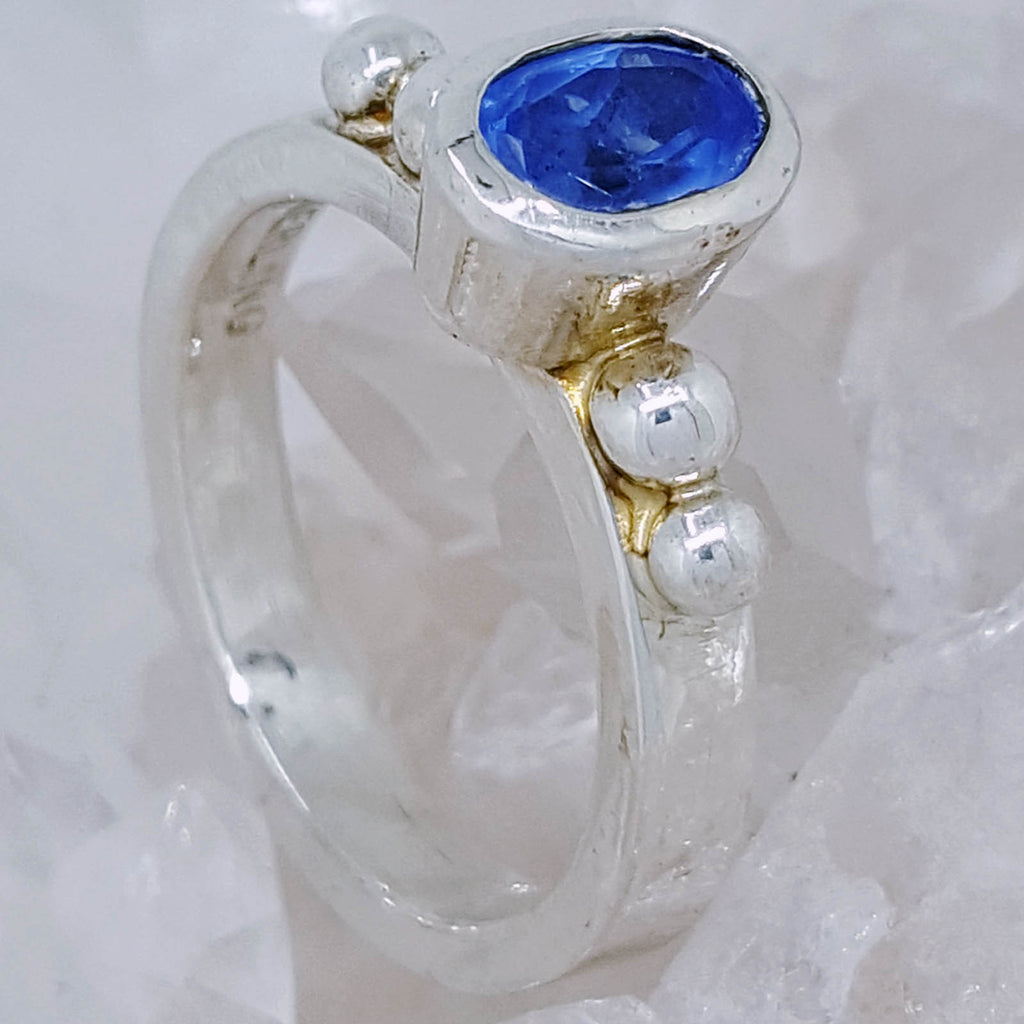 Hand Crafted Sterling Silver Ring set with Tanzanite