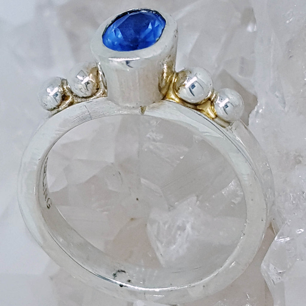 Hand Crafted Sterling Silver Ring set with Tanzanite