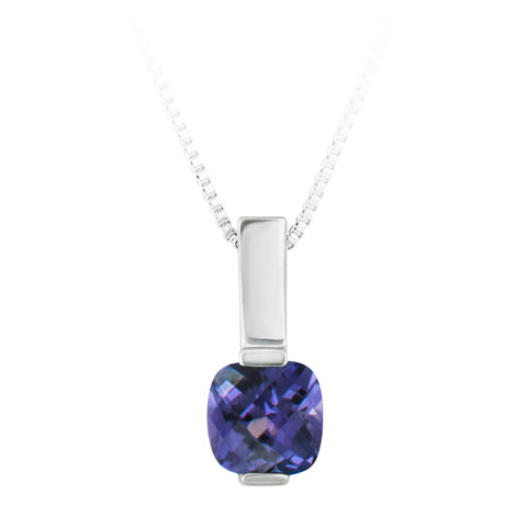Sterling Silver Birthstone Necklace Available in January thru December Center Stones