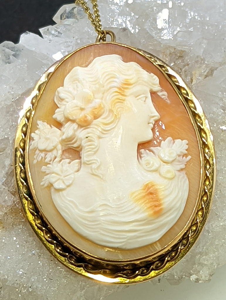 Vintage Gold Plated Cameo Pin/Pendant