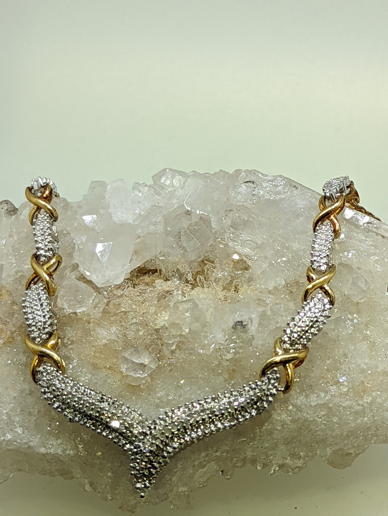 Vintage Sterling Silver Gold Plated Necklace