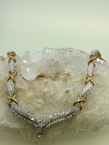 Vintage Sterling Silver Gold Plated Necklace