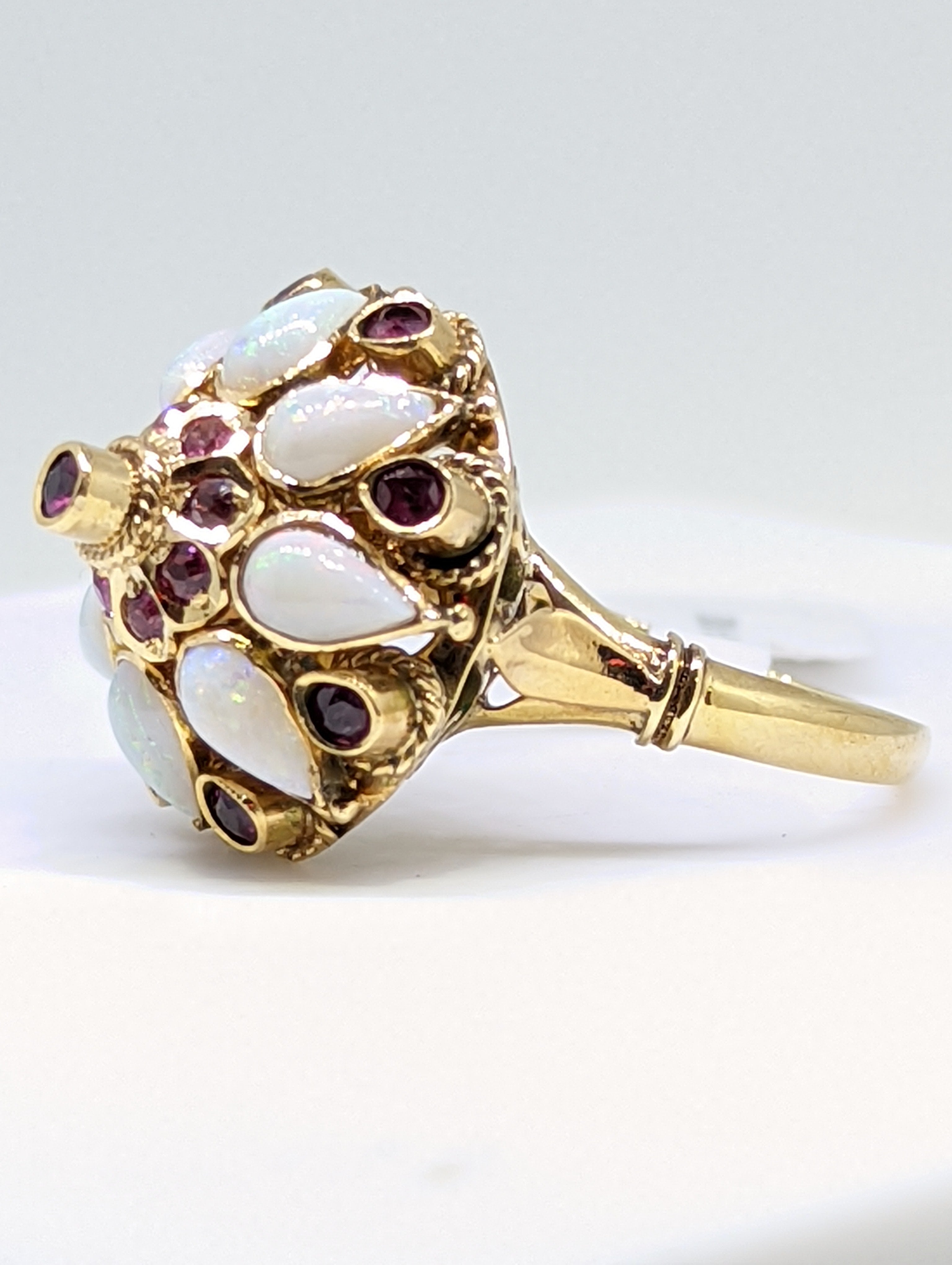 Garnet and sales opal ring