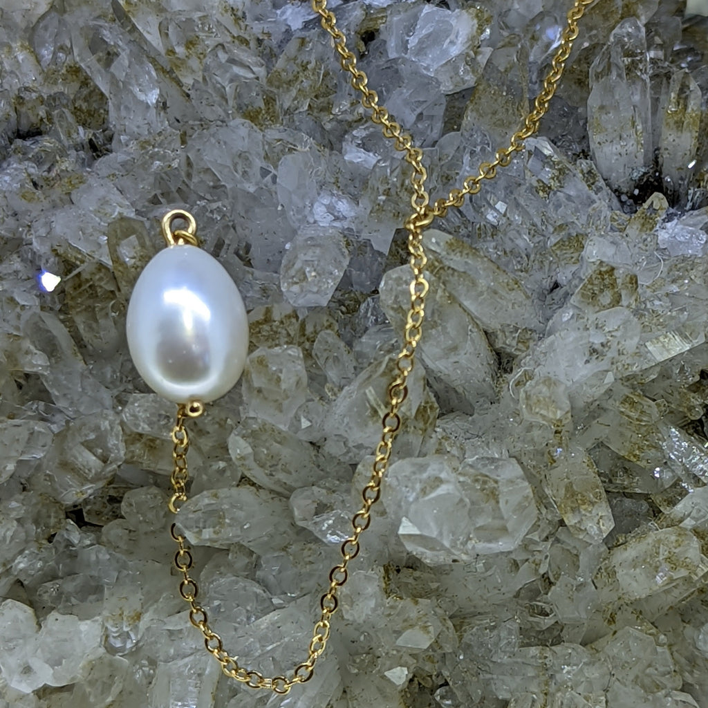 14K Yellow Gold Freshwater Pearl Necklace