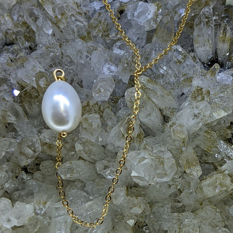 14K Yellow Gold Freshwater Pearl Necklace