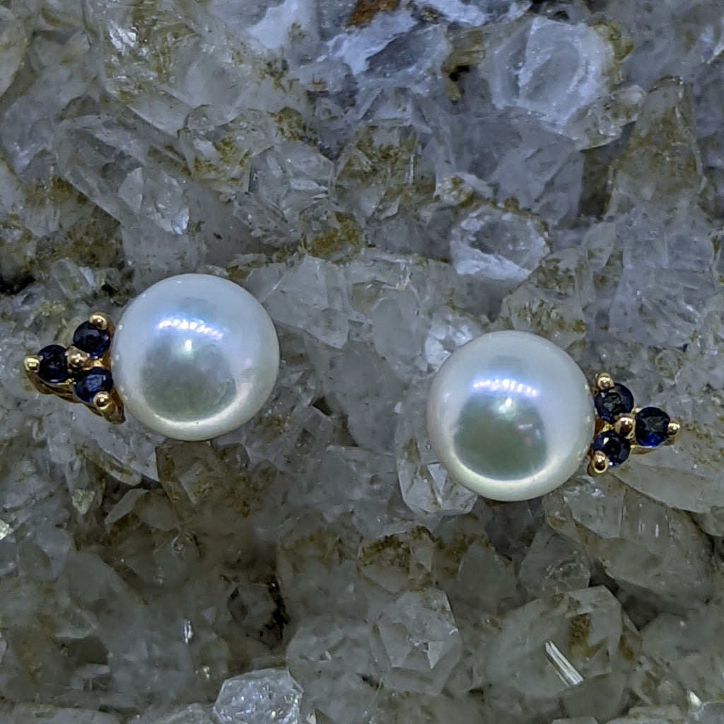 14K Yellow Gold and Pearl Earrings