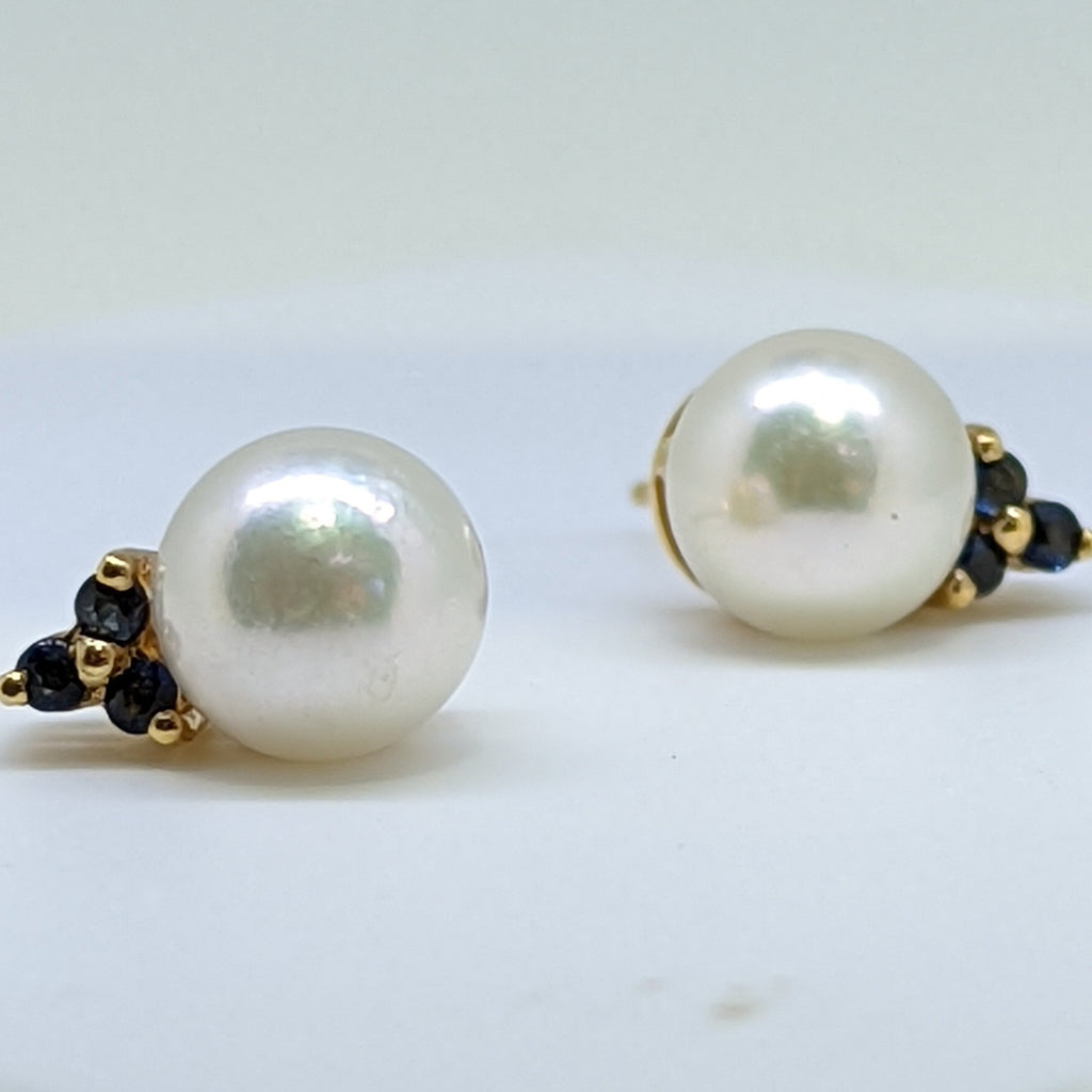 14K Yellow Gold and Pearl Earrings