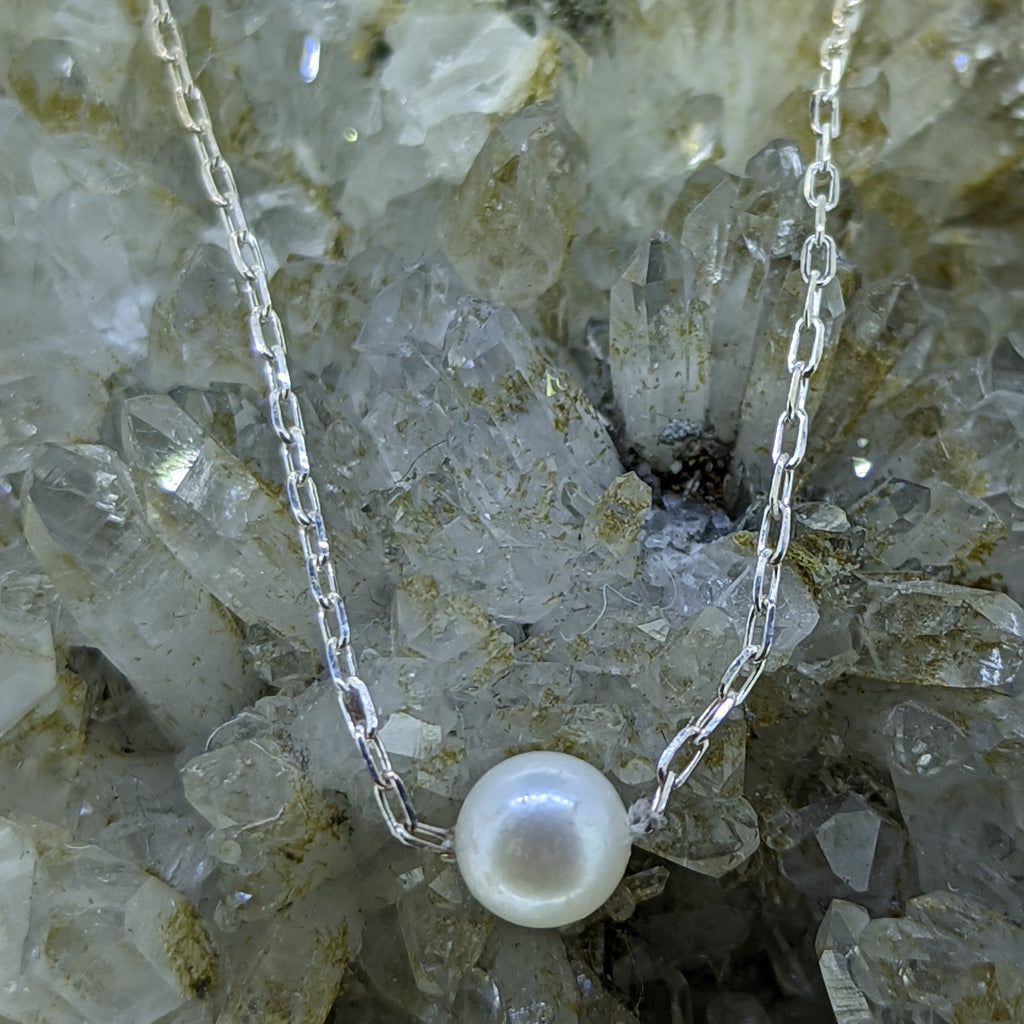 Sterling Silver 6mm Pearl Necklace