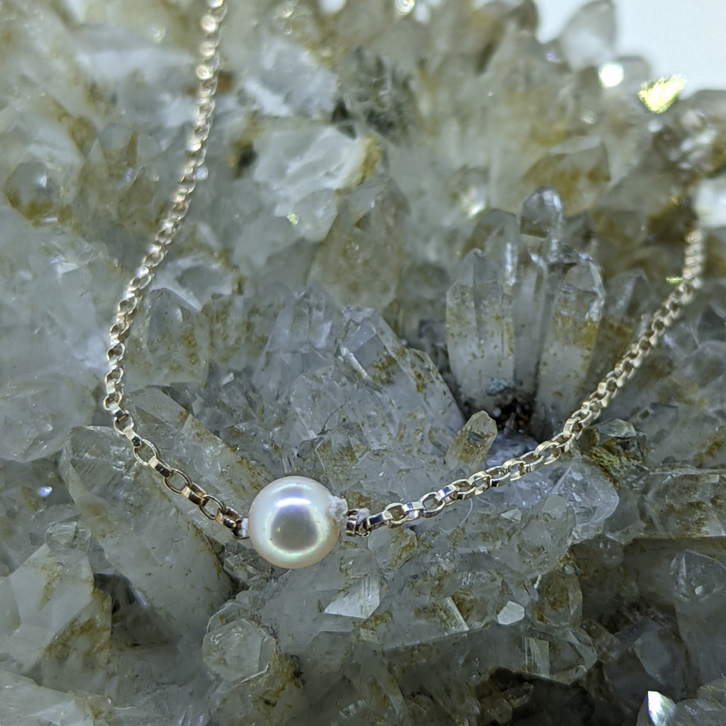 Sterling Silver 4.5mm Pearl Necklace