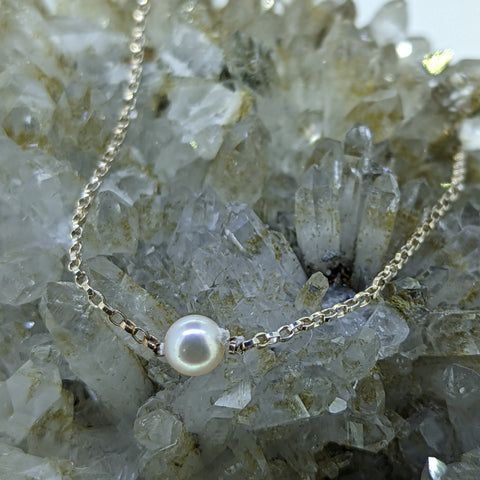 Sterling Silver 4.5mm Pearl Necklace