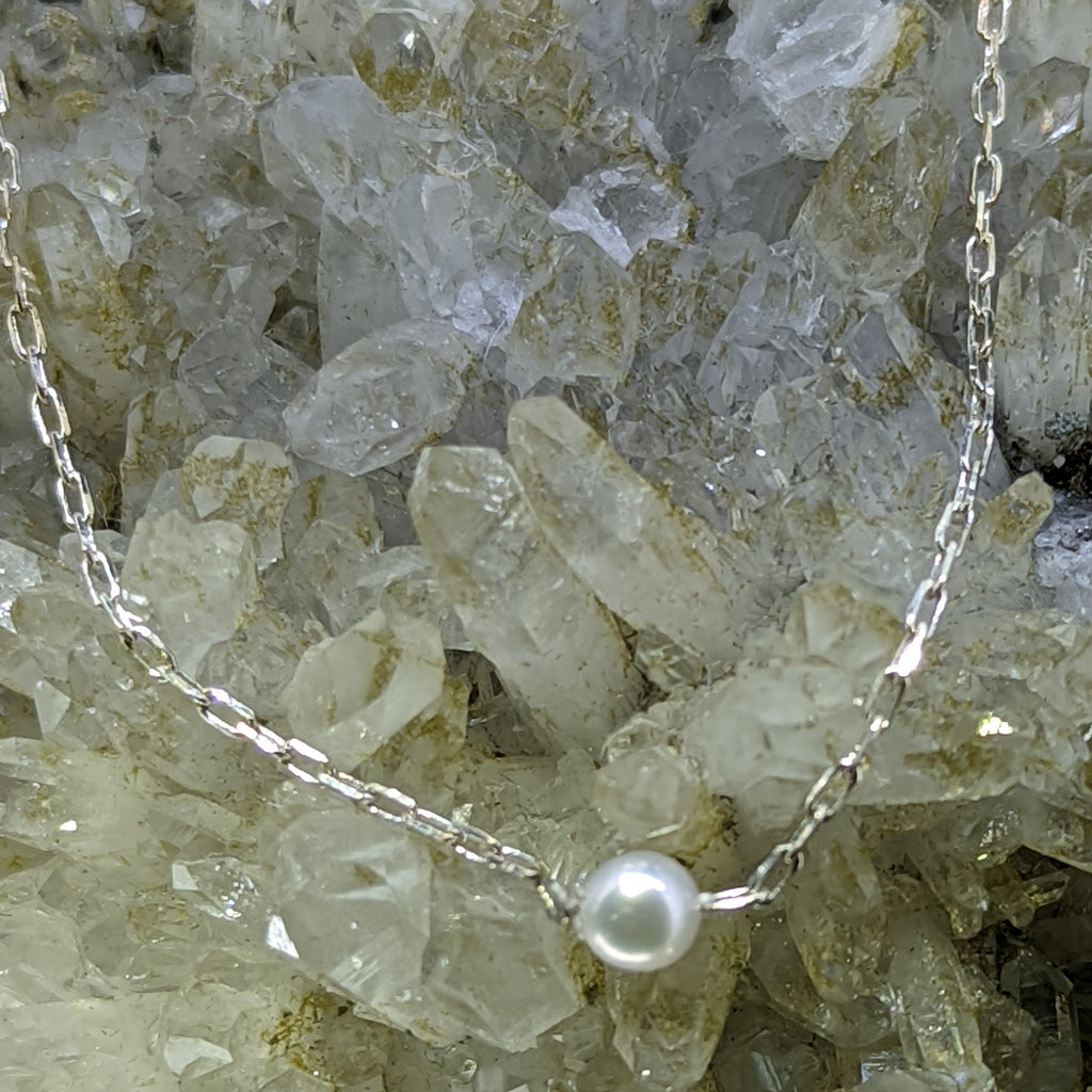 18' Sterling Silver 2mm Pearl Necklace