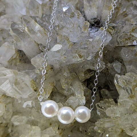 14K White Gold 4mm Pearl Necklace