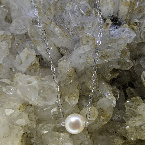 18' 14K White Gold 5mm Pearl Necklace