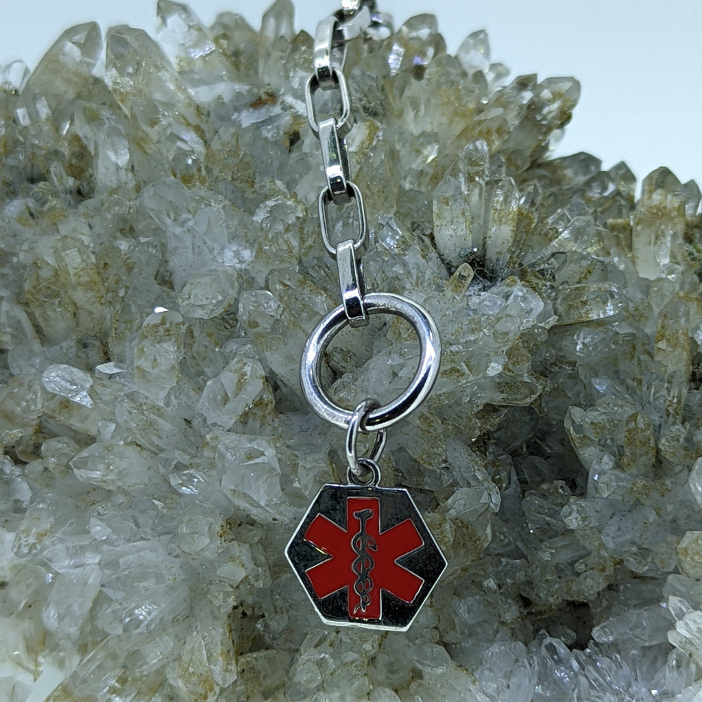 Medical I.D Hoop and Bar Bracelet