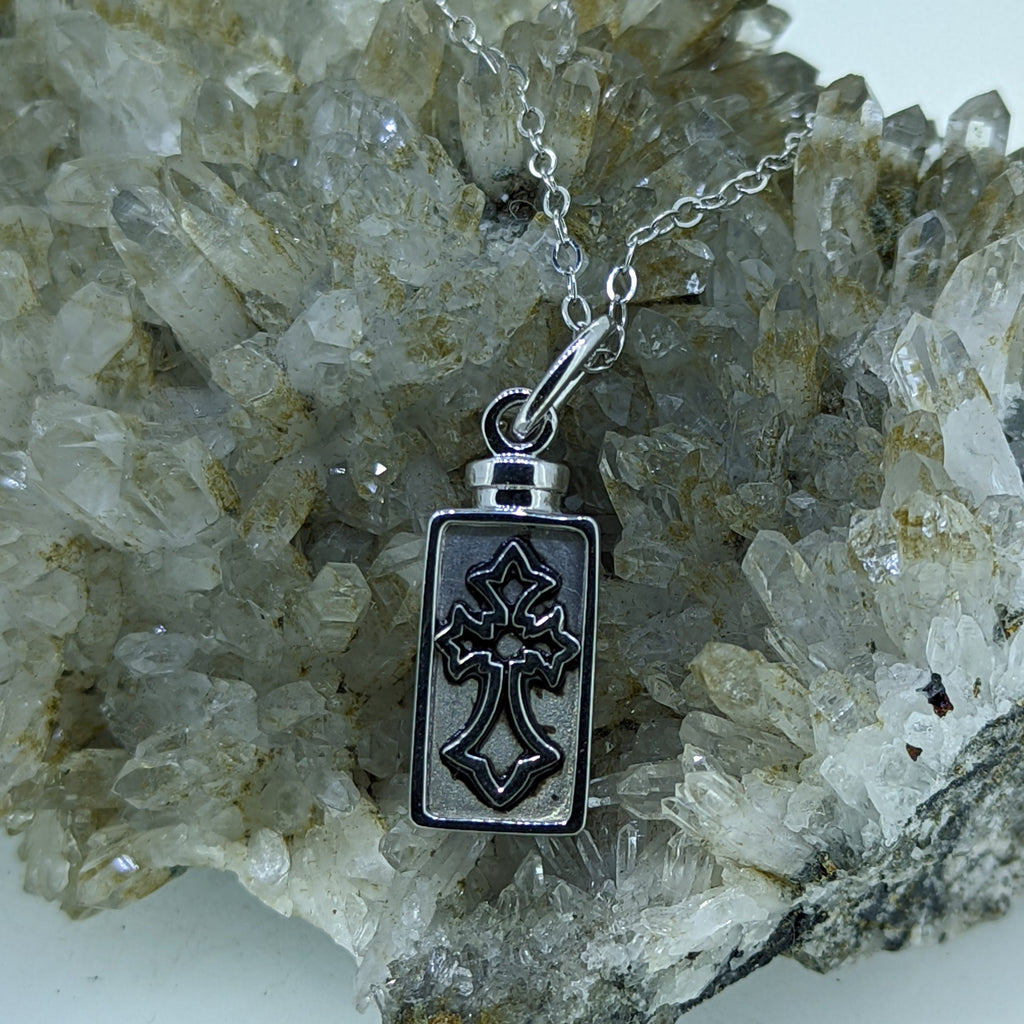Sterling Silver Cross Box Necklace