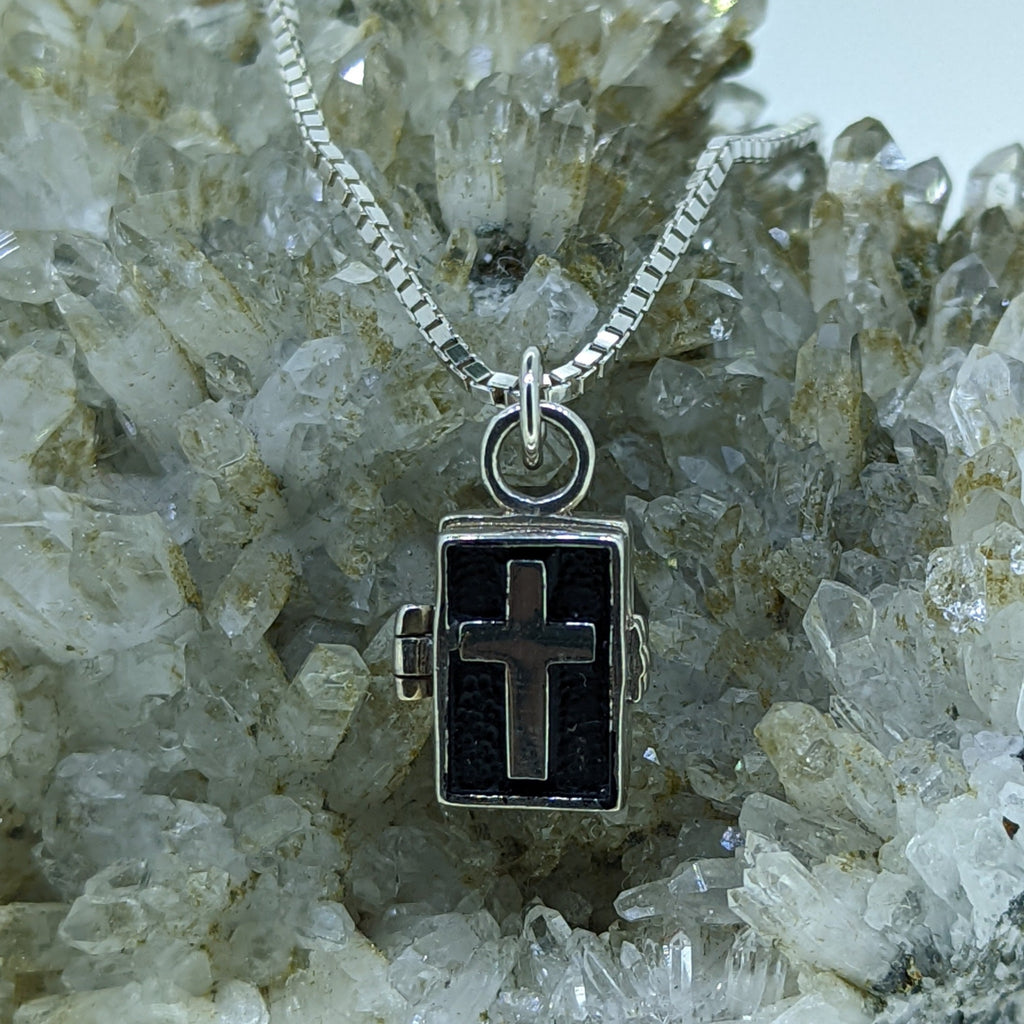 Sterling Silver Prayer Box with Chain