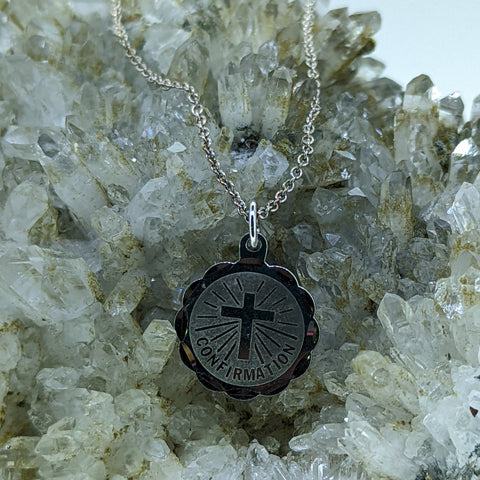 Sterling Silver Confirmation Coin Necklace