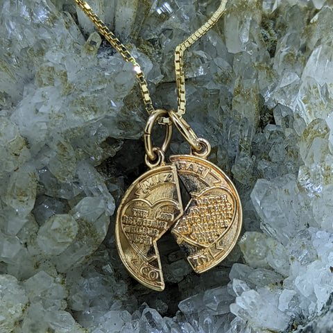 14K Yellow Gold Mizpah Necklace