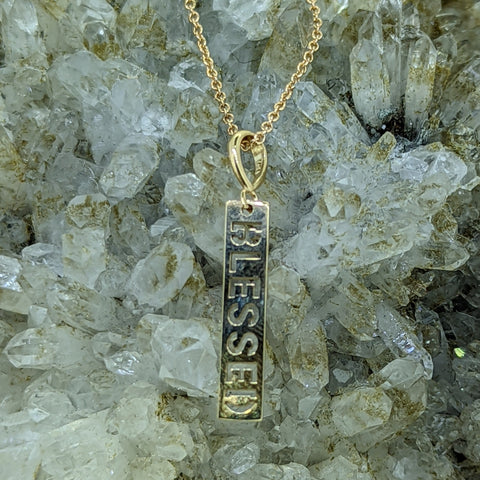 14K Yellow Gold Blessed Necklace