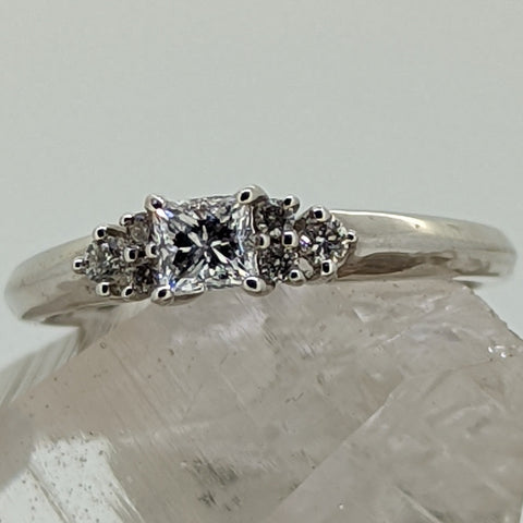 14K White Gold Diamond Engagement Ring