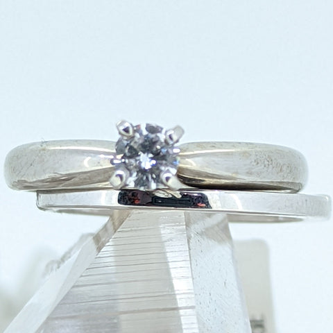 14K White Gold Diamond Wedding Set (.26CT Center Stone)