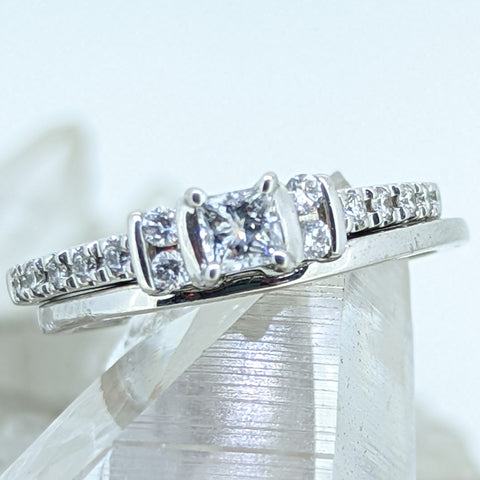 14K White Gold Diamond Wedding Set