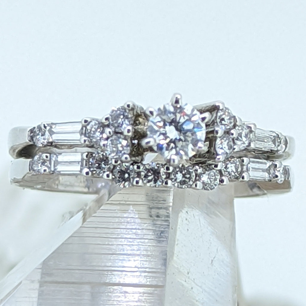 14K White Gold Diamond Wedding Set