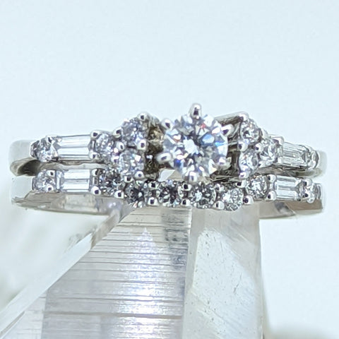 14K White Gold Diamond Wedding Set