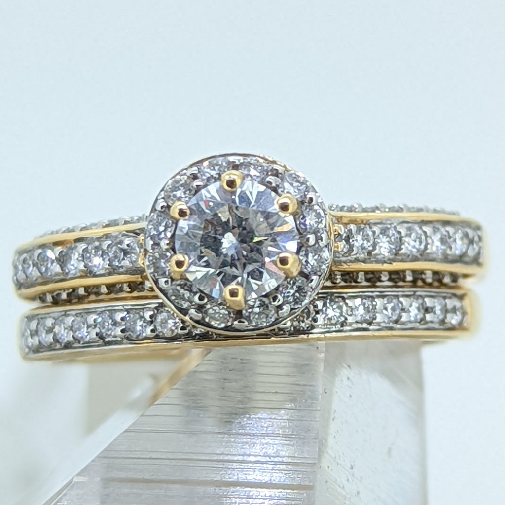 14K Yellow Gold Diamond Wedding Set