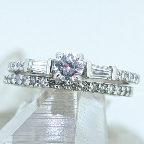 14K White Gold Diamond Wedding Set