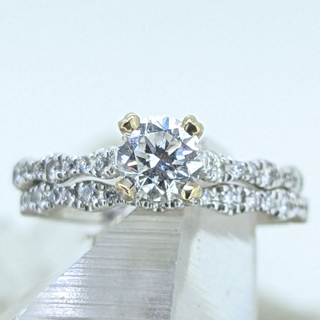 14K White Gold Diamond Wedding Set