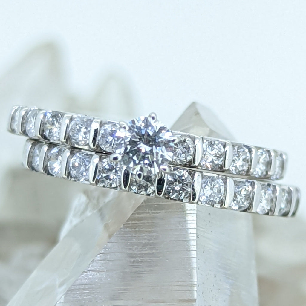 14K White Gold Diamond Wedding Set