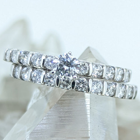 14K White Gold Diamond Wedding Set