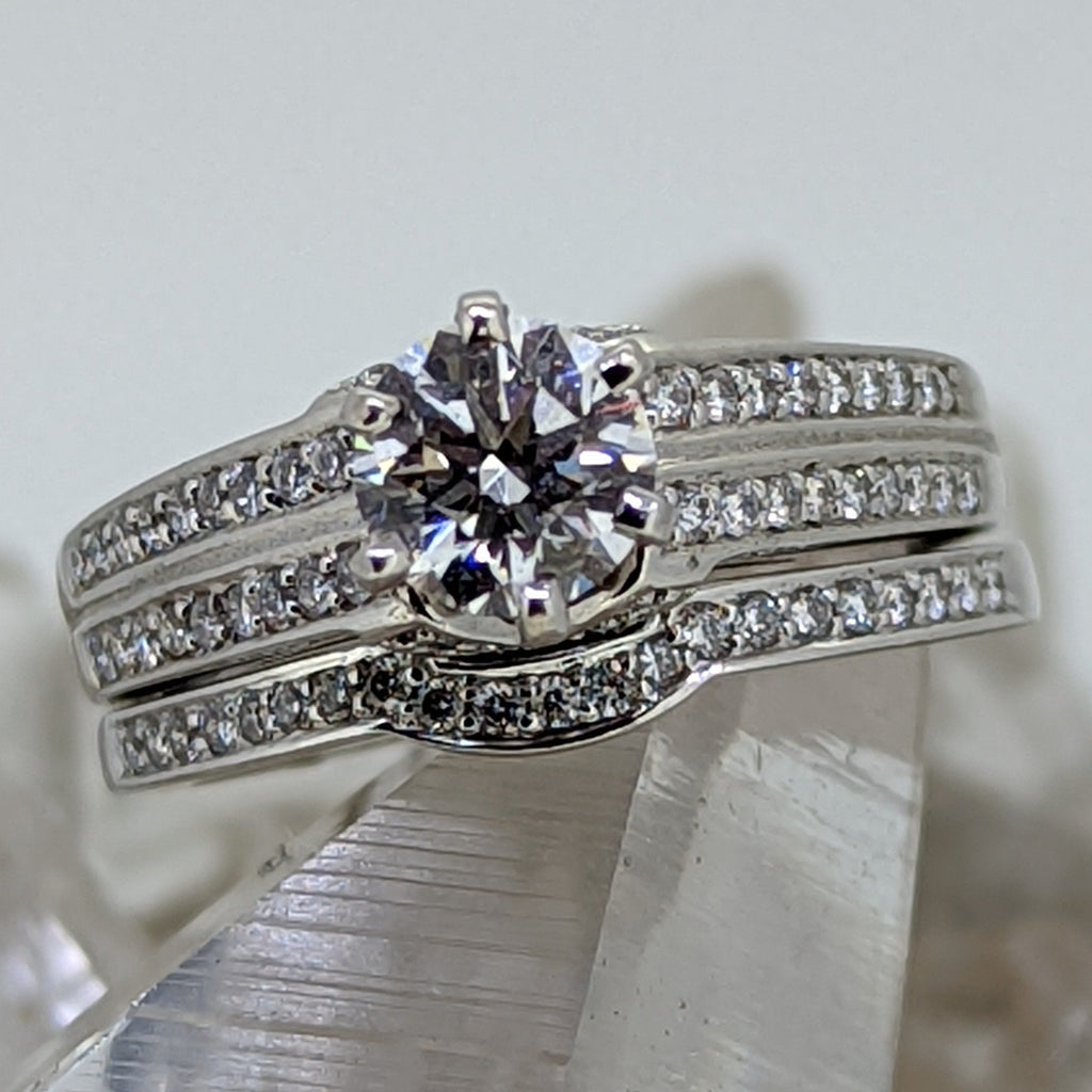 14K White Gold Diamond Wedding Set