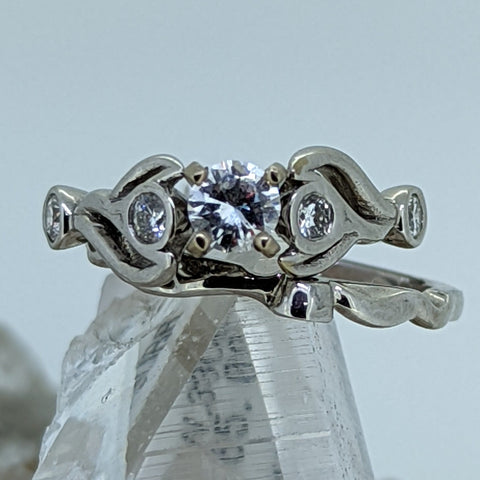 14K White Gold Diamond Wedding Set (.33CT Center Stone)