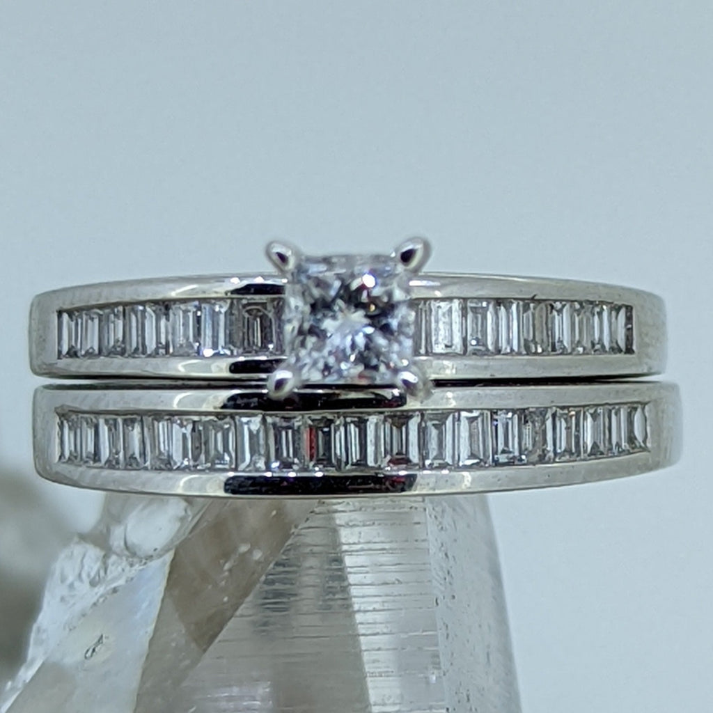 14K White Gold Diamond Wedding Set