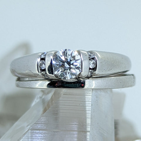 14K White Gold Diamond Wedding Set